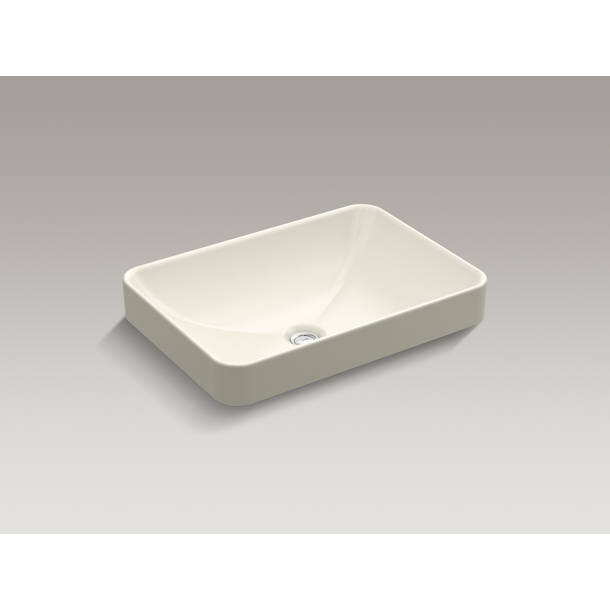 Kohler Vox® Rectangle Vessel Bathroom Sink with Single Faucet Hole